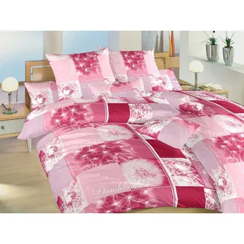 Povlečení DADKA VRACOV Povlečení bavlna Pampelišky 3D vínové 140x200, 70x90 cm