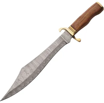 lovecký nůž Damascus Scimitar Hunter Brown Wood