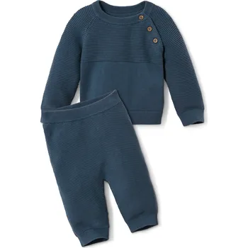 Kojenecká souprava 644229 - Tchibo - Pletená souprava - pro miminko - vel. 62/68 - barva: modrá