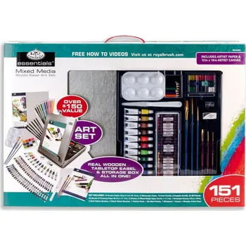 Kosmetická sada Sada kompletní mix médií se stojanem Royal Langnickel - sada 155 ks