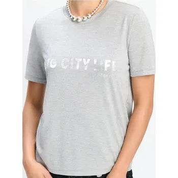 Sinsay - Tričko s potiskem a krátkým rukávem - sříbrná - 439FG-SLV - 439FG-SLV-XXL