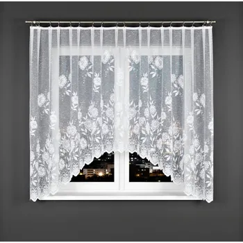 Záclona Dekorační oblouková krátká záclona na žabky MONIKA 160 bílá 300x160 cm MyBestHome