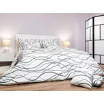 DADKA VRACOV Povlečení krep Vlny tmavě šedé na bílém 140x200, 70x90 cm