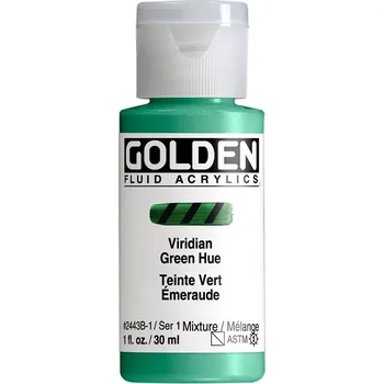 Speciální výtvarná barva GOLDEN Fluid akrylové barvy - 30 ml - vyberte odstín 2443 - Viridian Green Hue (1)
