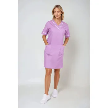 Zdravotnický oděv 2P SERVIS Šaty dámské Julia-B Fialová/Bílá 5XL