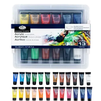 Vodová barva R&L Sada akrylových barev v pouzdře – 12 x 22 ml