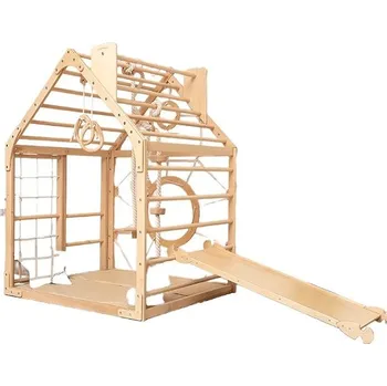Dětské hřiště Piccolino Montessori Domeček Home natural se skluzavkou, rampou a doplňky