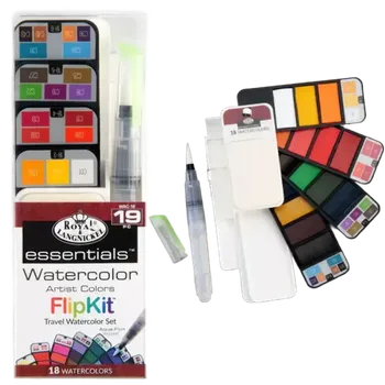 Vodová barva Cestovní akvarelové barvy Royal Langnickel FlipKit - 19 ks