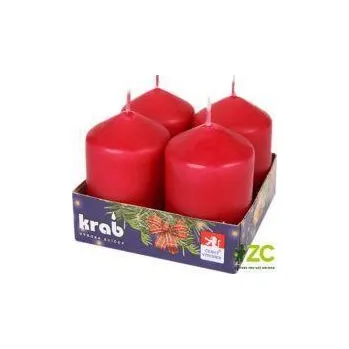 Svíčka Svíčka adventní 4x6cm 4ks matná bordó