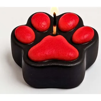 Svíčka Vonná svíčka Psí tlapička | 25 g | Svíčkománie3D | Barva: Červeno-černá