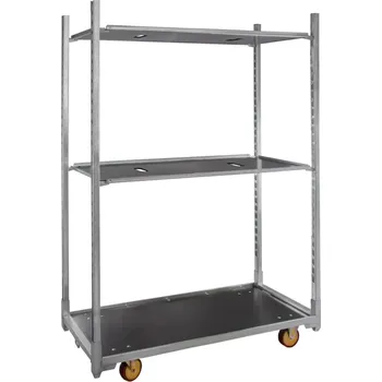 Stojan na květiny Regalydoskladu Dánský květinový vozík - 3 police - pozink