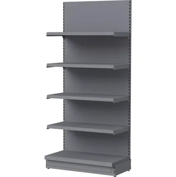 Dílenský regál Prodejní regál Mega-M Merkury – nástěnný, základní modul, výška 170 cm, šířka 103 cm, hloubka 47 cm, grafitový