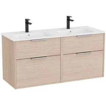 Koupelnový nábytek Koupelnová skříňka s dvojumyvadlem Roca Optica 120x58x45,5 cm světlý dub OPT1202ZJ