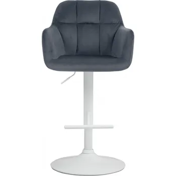 Barová židle Barová židle Omaha samet bílá, tmavě šedá