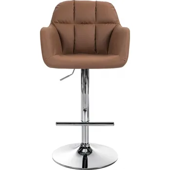 Barová židle Barová židle Omaha syntetická kůže, chrom, světle hnědá