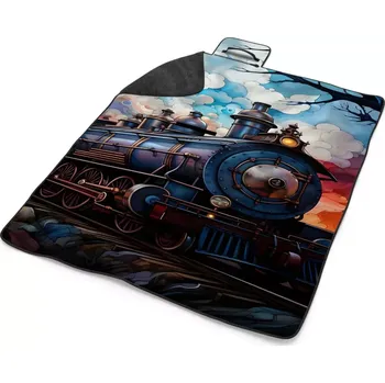 deka Sablio Plážová deka Parní lokomotiva v kouzelné krajině: 200x140 cm