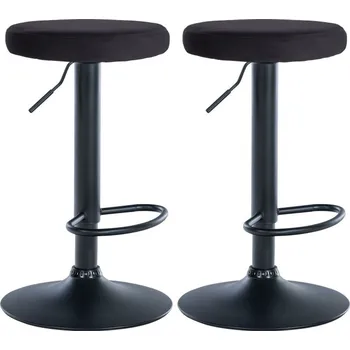 Barová židle 2 ks / set barová židle Lenti samet černá, černá