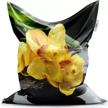 Sedací pytel Sablio Sedací vak Žluté orchideje - 200x140 cm