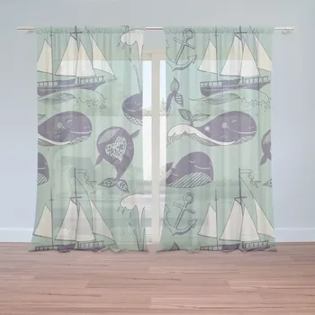 Záclona Sablio Záclony Velryby: 2ks 150x250cm