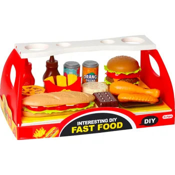 Figurka Sada fast food - hamburger a bageta s doplňky