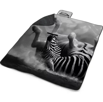 deka Sablio Plážová deka Válející se zebra: 200x140 cm