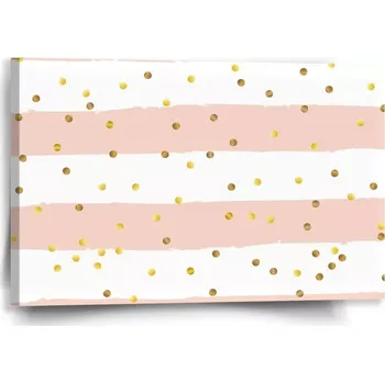 Obraz Sablio Obraz Pruhy a zlaté tečky - 60x40 cm