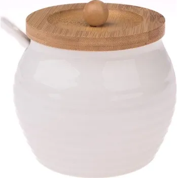 Dóza na potraviny Casa de Engel Keramická dóza s bambusovým víkem - 12 cm