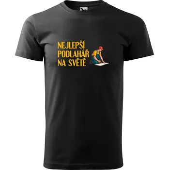 Pánské tričko Sablio Tričko s potiskem Nejlepší podlahář na světě - černé M