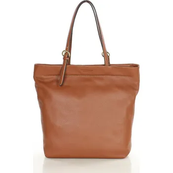 Kabelka Prémiová shopper kabelka vyrobená z měkké teletiny Barva: Hnědá