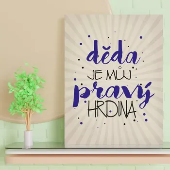 Plechová cedule Sablio Dárková cedulka Děda je můj pravý hrdina: 30x40 cm