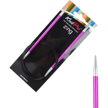 Jehlice Pevné kruhové kovové jehlice Zing KnitPro 100 cm 5 mm