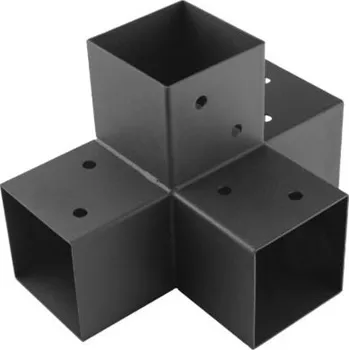 Tesařské kování DOMAX GPX spojka čtvercového nosníku Nastříkaný práškovou barvou černé (C) GPX 90 - 92 x 185 x 275 x 1.5 mm (2 ks)