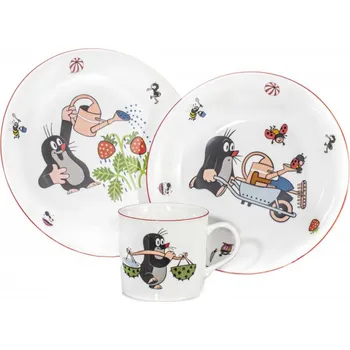 Talíř Dětská jídelní souprava, Thun, Krteček a kolečka, 3 ks