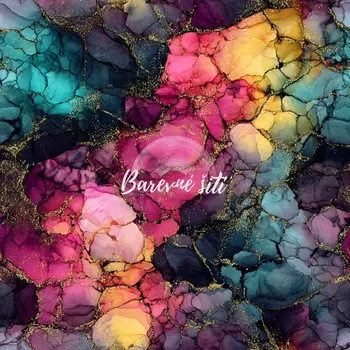 Sporty broušené, Tmavé mramorování se zlatým třpytem (E) (Super sportovní úplet)