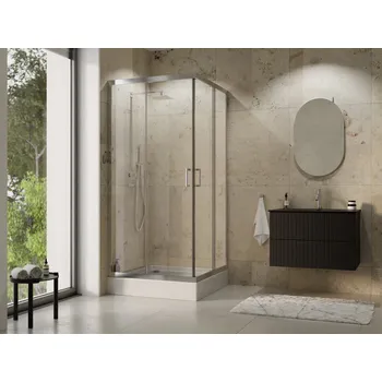 Čtvercový sprchový kout MODERN CHROM 190, 90, 90, 190, Univerzální Levé / Pravé, Fume bezpečnostní sklo - 6 mm, Chrom/Leštěný hliník (ALU) BCMO290CTVERCG