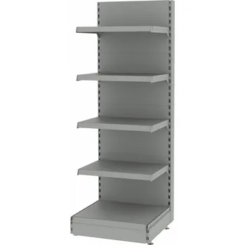 Prodejní regál Prodejní regál MAGO, výška 170 cm, šířka 63 cm, světle šedý - modul základní