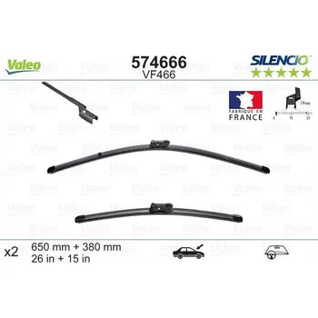 Stěrač Stěrače VALEO SILENCIO 650 mm + 380 mm - ploché