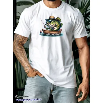 Dámské tričko Trička s potiskem Tričko s potiskem, RYBA v brýlích co rybaří 2, 1 ks zvolte VELIKOST textilu ZDE:: XS - velikost typ Beagle