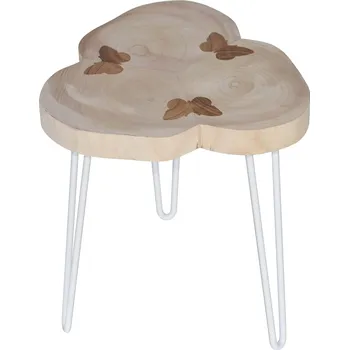 Taburet by inspire Dřevěná stolička Natural Trio, 40x40x40 cm