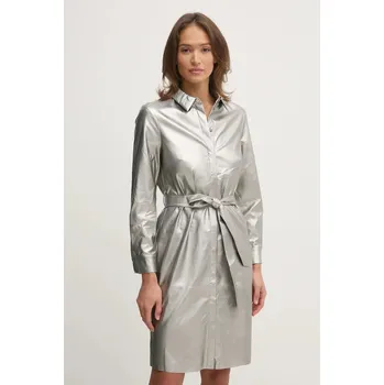 Dámské šaty Šaty OUI stříbrná barva, mini, 90946 SLV, vel. 36