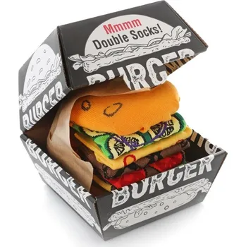 Dámské ponožky Sada 2 párů ponožek v dárkovém balení ve tvaru hamburgeru Velikost: ONE SIZE