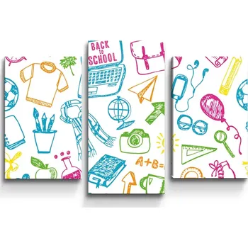 Obraz Sablio Obraz - 3-dílný Barevná škola - 75x50 cm