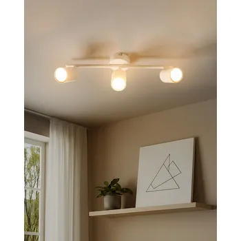 Bodové svítidlo se 3 žárovkami bílé kovové stínidlo průmyslový styl Beliani