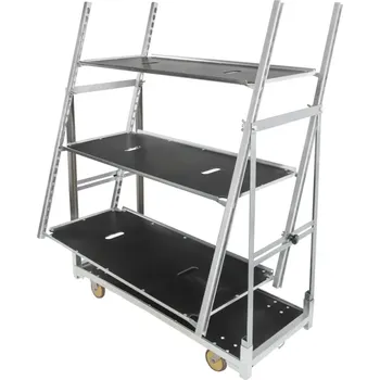 Stojan na květiny Regalydoskladu Dánský květinový vozík - 4 police (náklonný) - pozink