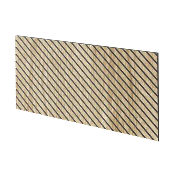 Obklad Lamele 3D Lamelový panel DALEN - DUBOVÁ DÝHA, 600 x 300 mm, ČERNÝ MDF PANEL