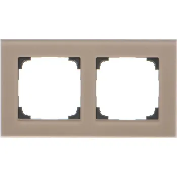 vypínač Rámeček 2 násobný, skleněný, Simon 55 Nature TRN2/172, béžová