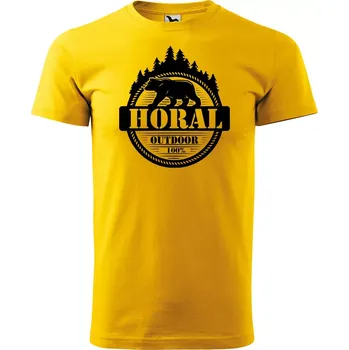 Pánské tričko Sablio Tričko s potiskem Horal - žluté XL
