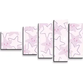Obraz Sablio Obraz - 5-dílný Veselé hvězdy - 100x60 cm