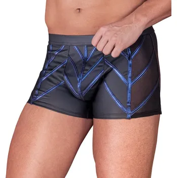 Pánské erotické prádlo NEK Cool Matte Look Pants with Blue Metallic Stripes 2133555 Black Velikost XXXL