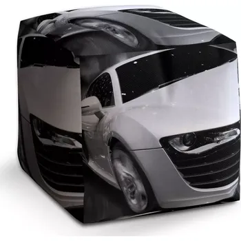 Taburet Sablio Taburet Cube Bílý sporťák: 40x40x40 cm